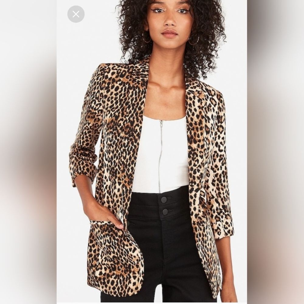 Leopard Print Blazer Jacket Size Medium